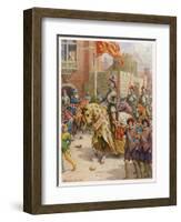 Sir Philip Sidney Jousts at Whitehall-Howard Davie-Framed Art Print