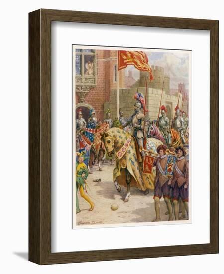 Sir Philip Sidney Jousts at Whitehall-Howard Davie-Framed Art Print