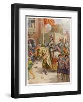 Sir Philip Sidney Jousts at Whitehall-Howard Davie-Framed Art Print