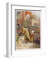 Sir Philip Sidney Jousts at Whitehall-Howard Davie-Framed Art Print