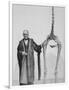 Sir Richard Owen Poses Beside the Skeleton of a Moa-null-Framed Photographic Print