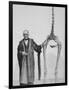 Sir Richard Owen Poses Beside the Skeleton of a Moa-null-Framed Photographic Print