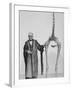 Sir Richard Owen Poses Beside the Skeleton of a Moa-null-Framed Photographic Print