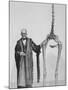 Sir Richard Owen Poses Beside the Skeleton of a Moa-null-Mounted Photographic Print