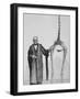 Sir Richard Owen Poses Beside the Skeleton of a Moa-null-Framed Photographic Print
