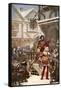 Sir Richard Whittington Distibuting Charity-Henrietta Rae-Framed Stretched Canvas