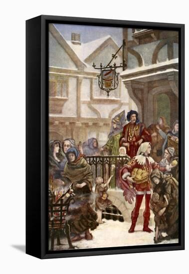 Sir Richard Whittington Distibuting Charity-Henrietta Rae-Framed Stretched Canvas