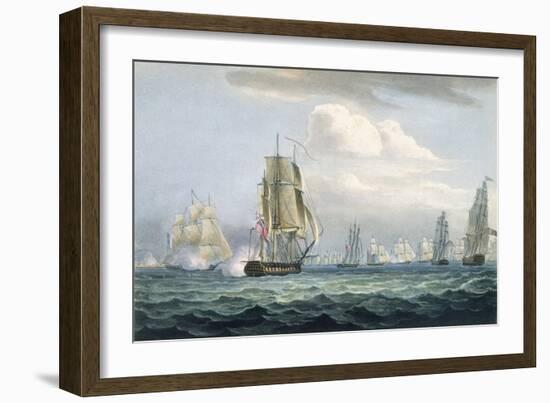 Sir Sidney Smith's (1764-1840) Squadron Engaging a French Flotilla, 26th May, 1804-Thomas Whitcombe-Framed Giclee Print