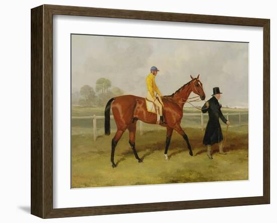 Sir Tatton Sykes (1772-1863) Leading in the Horse 'sir Tatton Sykes', with William Scott Up, 1846-Harry Hall-Framed Giclee Print