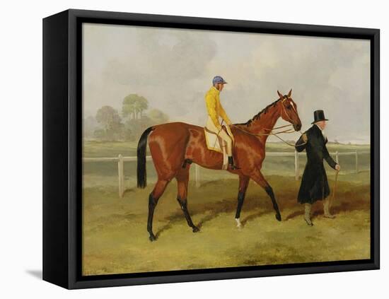 Sir Tatton Sykes (1772-1863) Leading in the Horse 'sir Tatton Sykes', with William Scott Up, 1846-Harry Hall-Framed Stretched Canvas