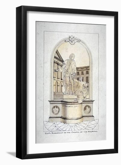 Sir Thomas Guy's Monument in Guy's Hospital Chapel, Southwark, London, C1790-null-Framed Giclee Print