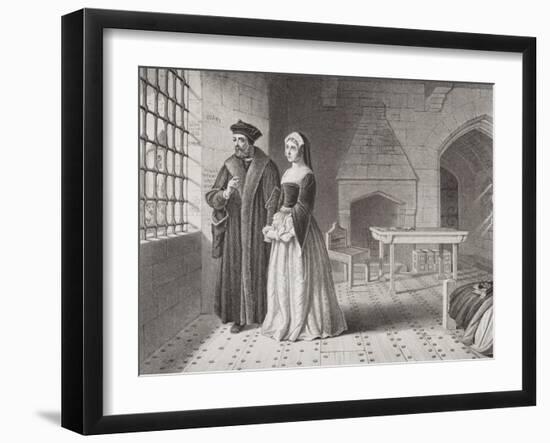 Sir Thomas More (1477-1535) and His Daughter Margaret, Observing Monks Going to Execution from…-John Rogers Herbert-Framed Giclee Print