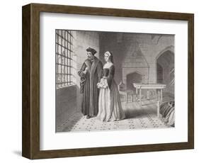 Sir Thomas More (1477-1535) and His Daughter Margaret, Observing Monks Going to Execution from…-John Rogers Herbert-Framed Giclee Print