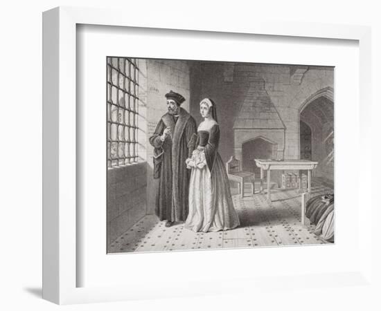 Sir Thomas More (1477-1535) and His Daughter Margaret, Observing Monks Going to Execution from…-John Rogers Herbert-Framed Giclee Print
