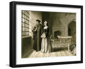 Sir Thomas More (1478-153) and His Daughter, Margaret, 19th Century-R Anderson-Framed Giclee Print