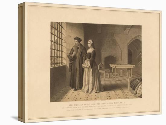 'Sir Thomas More and his Daughter Margaret', (1878)-Robert Anderson-Stretched Canvas