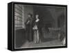 Sir Thomas More English Statesman and Author in Prison, Visited by His Daughter Margaret-null-Framed Stretched Canvas