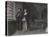 Sir Thomas More English Statesman and Author in Prison, Visited by His Daughter Margaret-null-Stretched Canvas