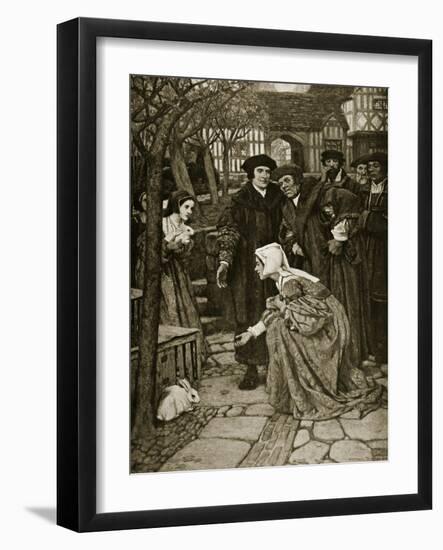 Sir Thomas More in His Garden, Illustration from 'Hutchinson's Story of the British Nation', C.1923-Arthur A. Dixon-Framed Giclee Print