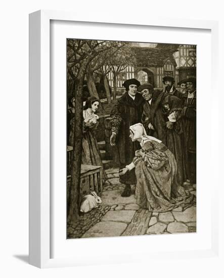 Sir Thomas More in His Garden, Illustration from 'Hutchinson's Story of the British Nation', C.1923-Arthur A. Dixon-Framed Giclee Print