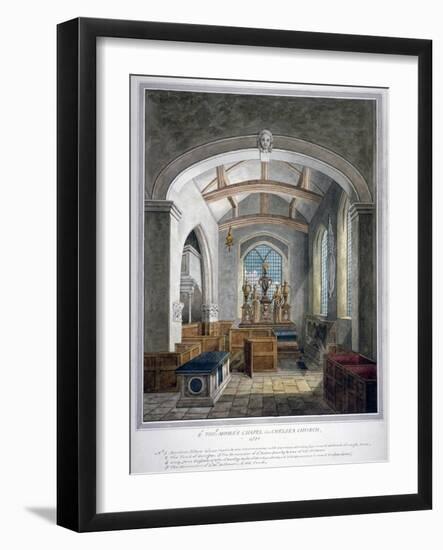 Sir Thomas More's Chapel, Chelsea Old Church, London, 1801-null-Framed Giclee Print