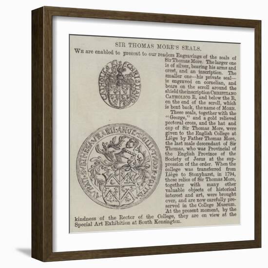 Sir Thomas More's Seals-null-Framed Giclee Print