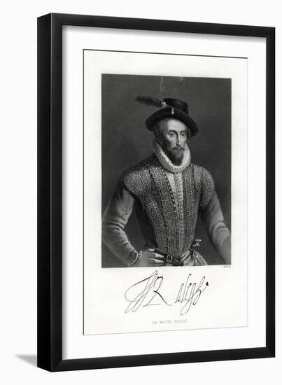 Sir Walter Raleigh, 19th Century-W Holl-Framed Giclee Print