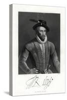 Sir Walter Raleigh, 19th Century-W Holl-Stretched Canvas