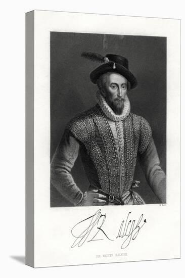Sir Walter Raleigh, 19th Century-W Holl-Stretched Canvas
