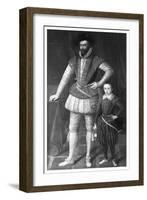 Sir Walter Raleigh and His Son, 1602-null-Framed Giclee Print