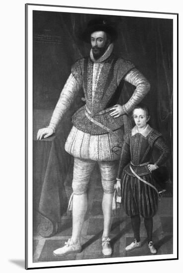 Sir Walter Raleigh and His Son, 1602-null-Mounted Giclee Print