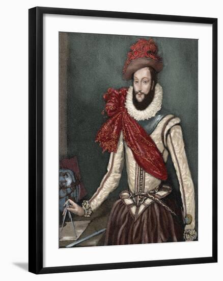 Sir Walter Raleigh (C. 1554-1618).-Tarker-Framed Giclee Print