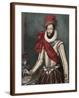 Sir Walter Raleigh (C. 1554-1618).-Tarker-Framed Giclee Print