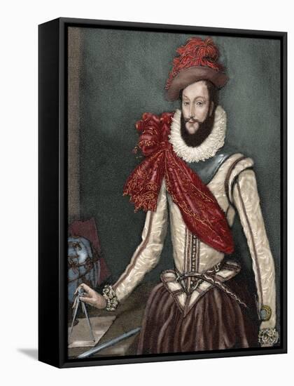 Sir Walter Raleigh (C. 1554-1618).-Tarker-Framed Stretched Canvas
