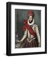 Sir Walter Raleigh (C. 1554-1618).-Tarker-Framed Giclee Print