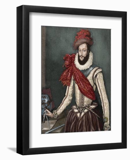 Sir Walter Raleigh (C. 1554-1618).-Tarker-Framed Giclee Print