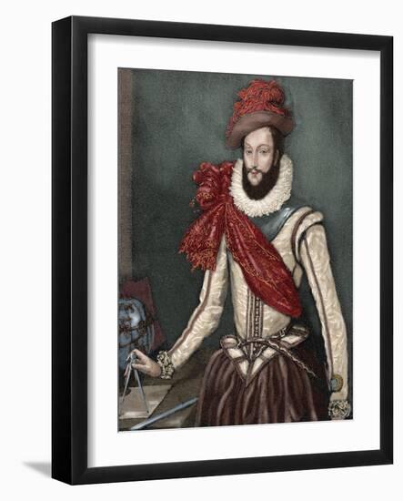 Sir Walter Raleigh (C. 1554-1618).-Tarker-Framed Giclee Print