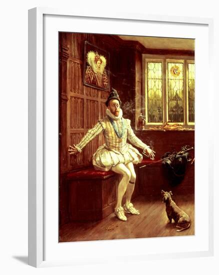 Sir Walter Raleigh's (1552-1618) First Smoke-null-Framed Giclee Print