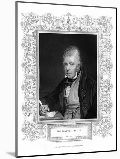 Sir Walter Scott, 1st Baronet, Prolific Scottish Historical Novelist and Poet, 19th Century-Henry Thomas Ryall-Mounted Giclee Print