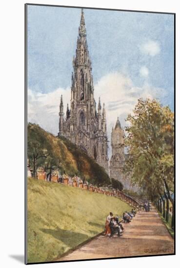 Sir Walter Scott's Monument from the East Princes Street Gardens-John Fulleylove-Mounted Giclee Print