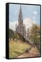 Sir Walter Scott's Monument from the East Princes Street Gardens-John Fulleylove-Framed Stretched Canvas