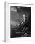 Sir Walter Scott, Scottish Novelist and Poet, Sitting Next to a Stone Wall with a Dog-null-Framed Photographic Print