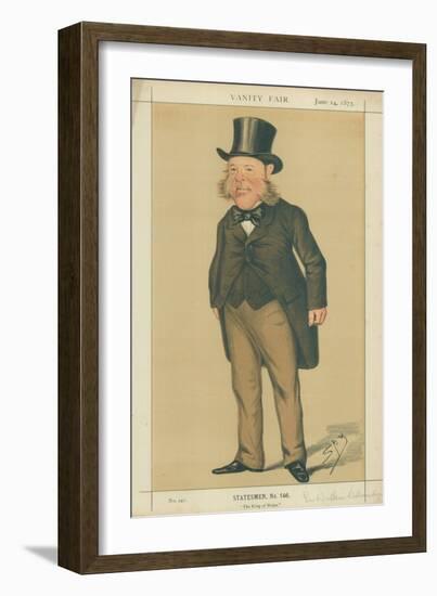 Sir Watkin Williams-Wynn, the King of Wales, 14 June 1873, Vanity Fair Cartoon-Sir Leslie Ward-Framed Giclee Print