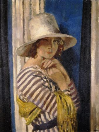 Mrs Hone in a Striped Dress, c.1912