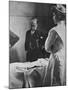 Sir William Osler Reading a Patient's Chart at Bedside as a Nurse Watches, Ca. 1903-null-Mounted Photo