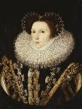 Portrait of Elizabeth Stafford, Lady Drury, Wearing an Embroidered Black and White Dress-Sir William Segar-Giclee Print