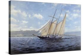 Sir Winston Churchill off Whitby-Steven Dews-Stretched Canvas