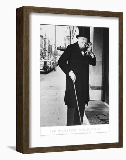 Sir Winston Churchill Outside Claridges Hotel-The Chelsea Collection-Framed Giclee Print