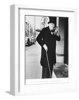 Sir Winston Churchill Outside Claridges Hotel-The Chelsea Collection-Framed Giclee Print