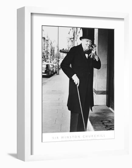Sir Winston Churchill Outside Claridges Hotel-The Chelsea Collection-Framed Giclee Print